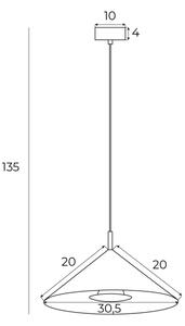 Lustră LED pe cablu MAXLIGHT P0505 VULCANO LED/5W/230V d. 30,5 cm alb