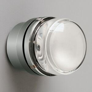 Oluce Fresnel - Aplică cu lentilă din sticlă IP44 cromată, reglabil, Transparent, Baie, Sticlă, Design, Plafon rotund direct
