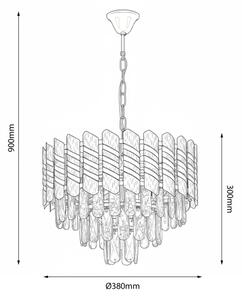 Brilagi - Lustră suspendată pe lanț CRISTAL, 5 x soclu E14 (max. 40 W pe bec), 230 V, diametru 38 cm