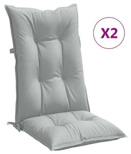 Perne scaun cu spătar înalt 2 buc. melanj gri 120x50x7cm textil