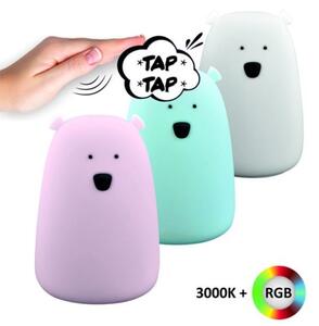 Lampă LED RGB pentru copii BEAR, tactilă, 0,8W, 5V, albastru