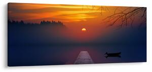 Tablou cu podul în apus de soare (120x50 cm)