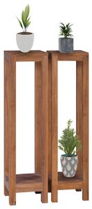 Suporturi de plante, 2 piese, 25x25x100 cm, lemn masiv de tec