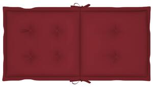 Perne scaun cu spătar scund, 4 buc., roșu, 100x50x7 cm, textil