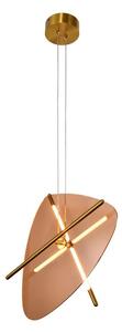 Lustră suspendată cu cablu RELAX LED/15W/230V auriu/maro fumuriu