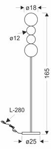 Lampă de podea LED PLAYA, 15W/230V, neagră