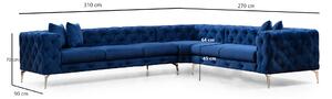 Canapea de colț Como Left - Navy Blue