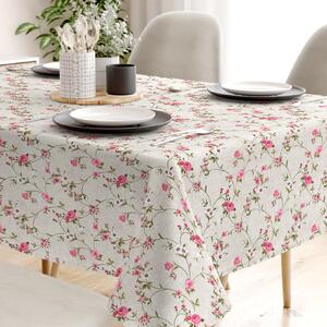Goldea față de masă decorativă loneta - trandafiri înmuguriți 120 x 160 cm