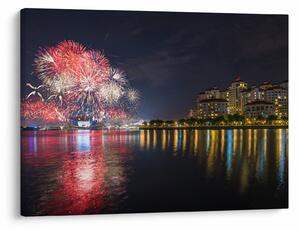 Tablou cu artificii in Singapur (70x50 cm)