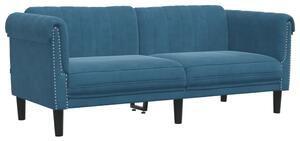 Canapea cu 2 locuri, albastru, catifea