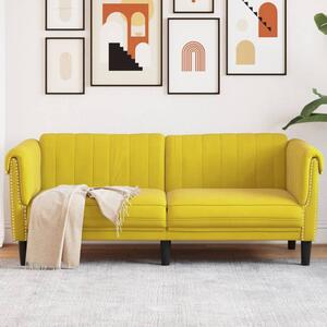 Canapea cu 2 locuri, galben, catifea
