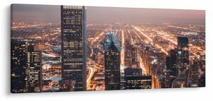Tabloul cu metropolă luminată (120x50 cm)