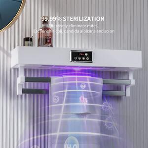 Uscator prosop baie sau bucatarie cu sterilizator UV, pe perete, 60 cm, 450W, ElectricSun Standard alb