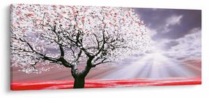 Tablou cu pomul roșu (120x50 cm)