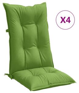Perne scaun spătar înalt 4 buc. melanj verde 120x50x7 cm textil
