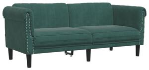 Canapea cu 2 locuri, verde închis, catifea