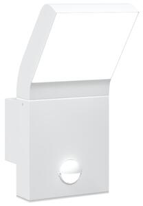Lampă exterioară de perete cu LED/senzor, alb, aluminiu turnat