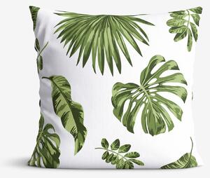 Goldea față de pernă 100% bumbac - frunze de monstera 45 x 45 cm