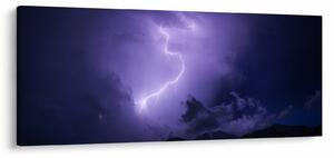 Tablou - cerul violet cu fulger (120x50 cm)