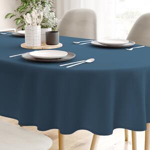 Goldea față de masă 100% bumbac albastru marin - ovală 120 x 180 cm