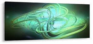 Tabloul cu abstracție verde (120x50 cm)
