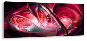 Tabloul fractalilor în roșu (120x50 cm)