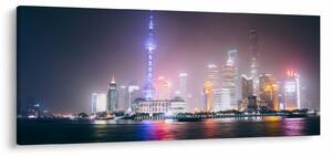 Tabloul Shangai nocturn (120x50 cm)