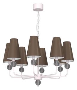 Candelabru pe lanț GRENADA 8xE14/15W/230V maro/crem