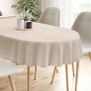 Goldea față de masă decorativă loneta - bej natural - ovală 140 x 180 cm