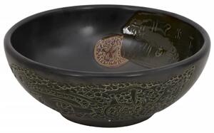 Lavoar de blat, negru, rotund, Φ41x14 cm, ceramică