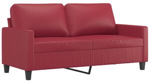Canapea cu 2 locuri, roșu vin, 140 cm, piele ecologică