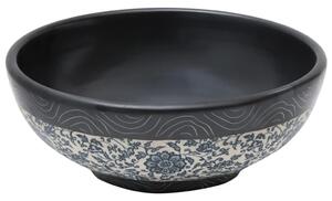 Lavoar de blat, negru și albastru, rotund, Φ41x14 cm, ceramică