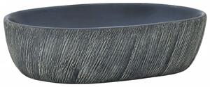 Lavoar de blat, negru și gri, 47x33x13 cm, ceramică, oval