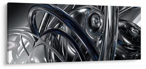 Tabloul cu abstracție gri cu albastru (120x50 cm)