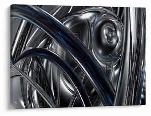 Tabloul cu abstracție gri cu albastru (70x50 cm)