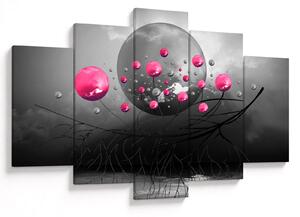 Tabloul cu bile abstracte roz (150x105 cm)