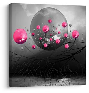 Tabloul cu bile abstracte roz (30x30 cm)