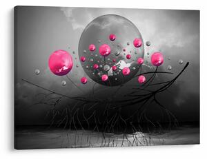 Tabloul cu bile abstracte roz (70x50 cm)