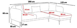 Canapea extensibilă de colț Venus R - Grey