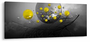 Tabloul - bile abstracte galbene (120x50 cm)