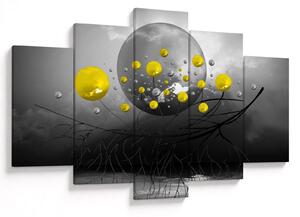 Tabloul - bile abstracte galbene (150x105 cm)