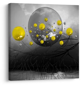 Tabloul - bile abstracte galbene (30x30 cm)