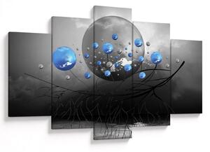 Tabloul cu bile abstracte albastre (150x105 cm)
