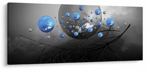 Tabloul cu bile abstracte albastre (120x50 cm)