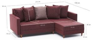 Canapea extensibilă de colț Aydam Right - Claret Red