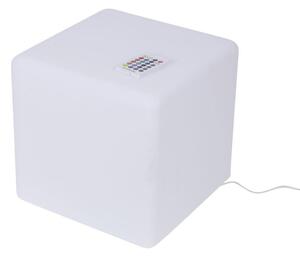 Taburet tip cub, iluminare RGB 16 culori, 4 moduri, control telecomanda, 30x30 cm