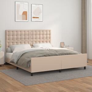 Cadru de pat cu tăblie, cappuccino, 180x200 cm, piele ecologică