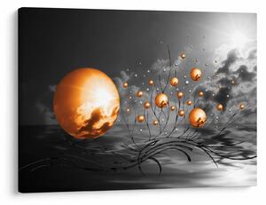 Tabloul bilelor portocalii abstarcte (70x50 cm)