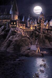 Poster de artă Harry Potter - Hogwarts full moon, (26.7 x 40 cm)