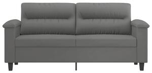 Canapea cu 2 locuri, gri închis, 140 cm, țesătură microfibră